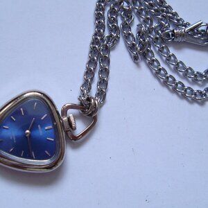 VINTAGE SEIKO PEDANT WATCH.RUN GREAT ,BLUE DIAL